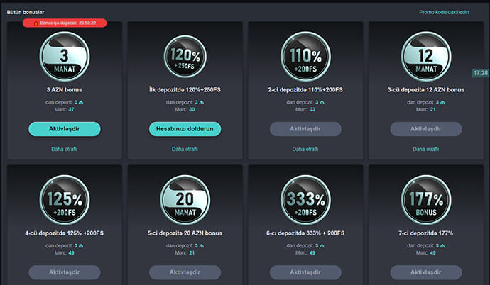 kazino bonusları
